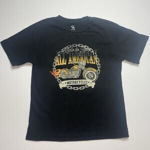 American Motorcycle T-shirt Size Small Short Sleeve Graphic Print Black Shirt